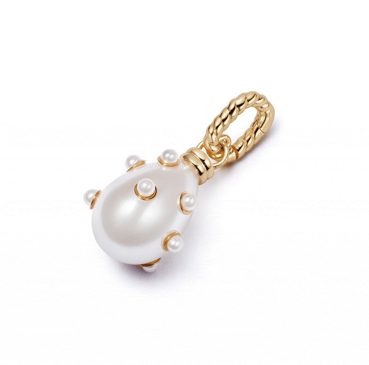 Shrimps Pearl Charm Pendant 18ct Gold Plate | Daisy London Jewellery