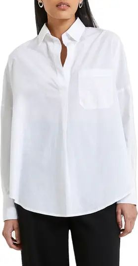 French Connection Rhodes Cotton Poplin Button Back Popover Top | Nordstrom | Nordstrom