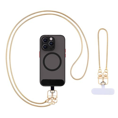 EWEMDAI Phone Chain, Universal Crossbody Patch Phone Lanyards, Multifuctional Compatible with Most Smartphones, Phone Lanyard, Anti theft（golden） | Amazon (US)