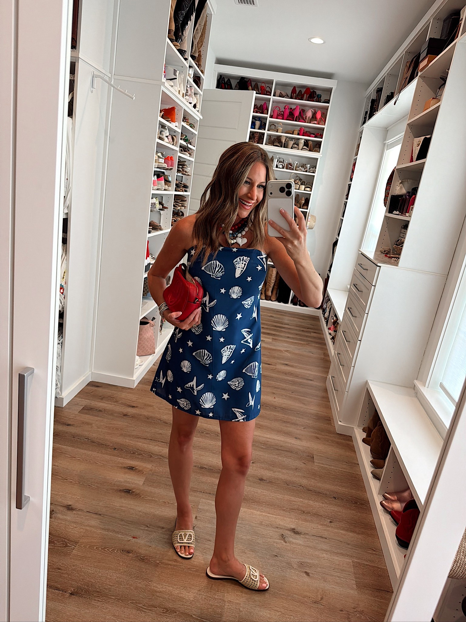 Red, white & blue 🇺🇸 in a small dress, sandals and accessories - fits tts.

#LTKSeasonal #LTKgrwm #LTKootd