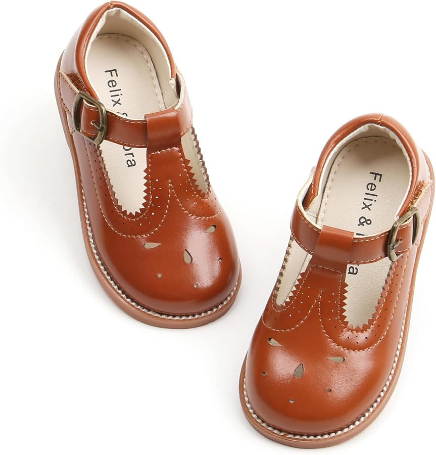 Felix & Flora Toddler Little Girl Mary Jane Dress Shoes - Ballet Flats for Girl Party School Shoe... | Amazon (US)