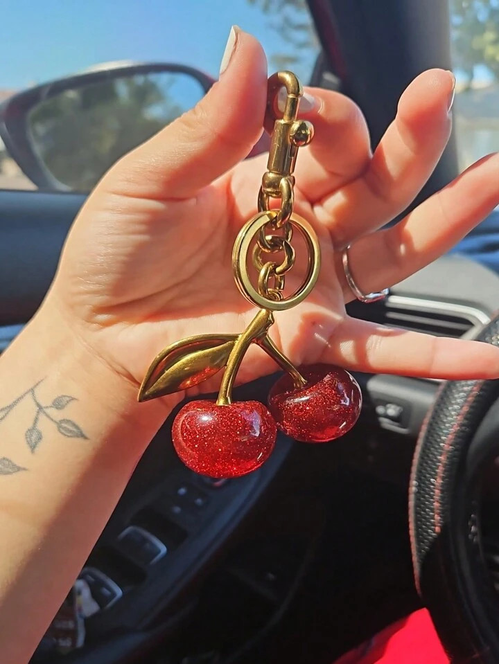 1pc Fashionable Cute Cherry Fruit Key Chain, Bag/Car Hanging Ornament, Party Gift | SHEIN USA | SHEIN