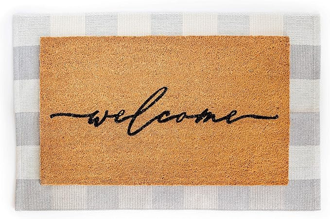 Layered Outdoor Welcome Mat Set - Coconut Coir (18-inch x 30-inch) and Woven Doormat (24-inch x 3... | Amazon (US)