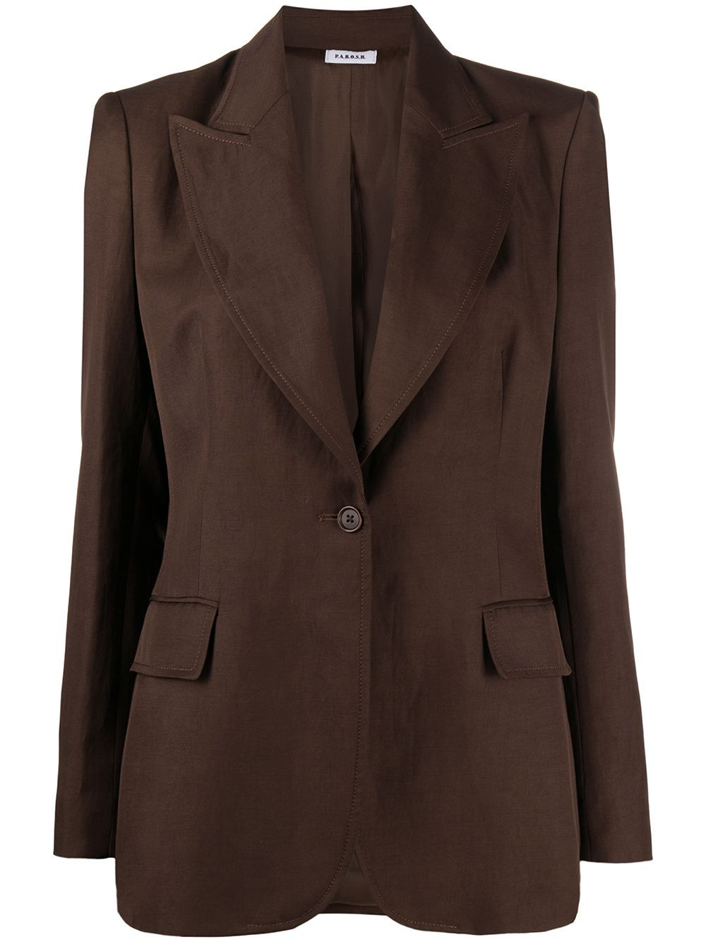 P.A.R.O.S.H. single-breasted tailored blazer - Brown | Farfetch Global