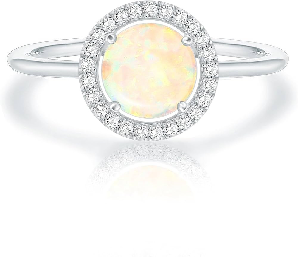 Crystal 14K White Gold Plated Birthstone Rings | Rings for Women | Amazon (US)