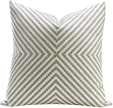 Slow Cow Decorative Embroidery Cushion Cover Grey Dots Embroidered Throw Pillow Cover 18 x18 Inch... | Amazon (US)