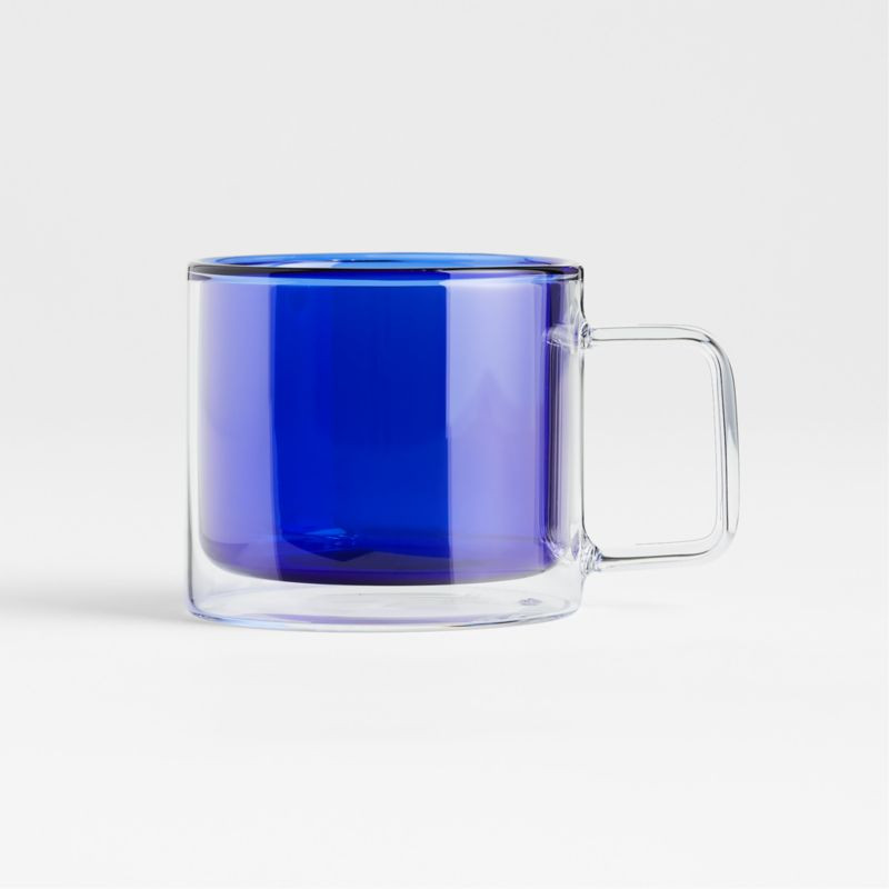Blue Glass Mug by Molly Baz | Crate & Barrel | Crate & Barrel