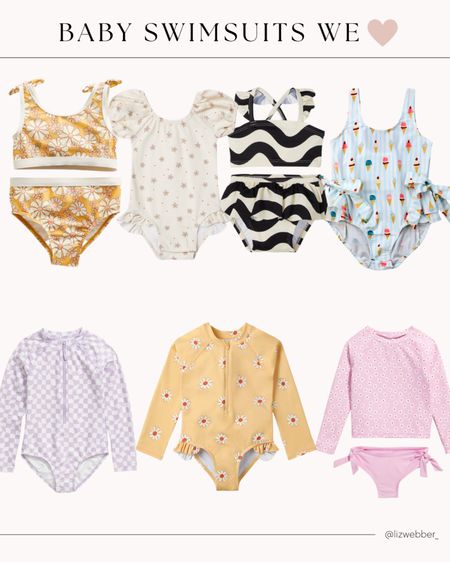 Baby girl summer swimsuits! Rash guards and normal swimsuits for baby.

#LTKunder50 #LTKswim #LTKbaby