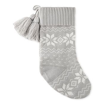 North Pole Trading Co. Gray Fairisle Christmas Stocking | JCPenney