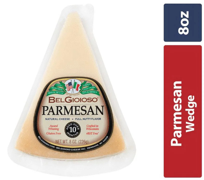 BelGioioso Parmesan Cheese Wedge Specialty Hard Cheese, 8 oz Refrigerated Plastic Packet | Walmart (US)