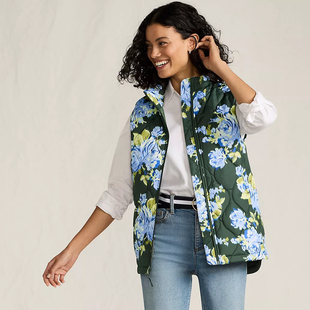 Women's Print FeatherFree Quilted Insulated Vest | Lands' End (US)