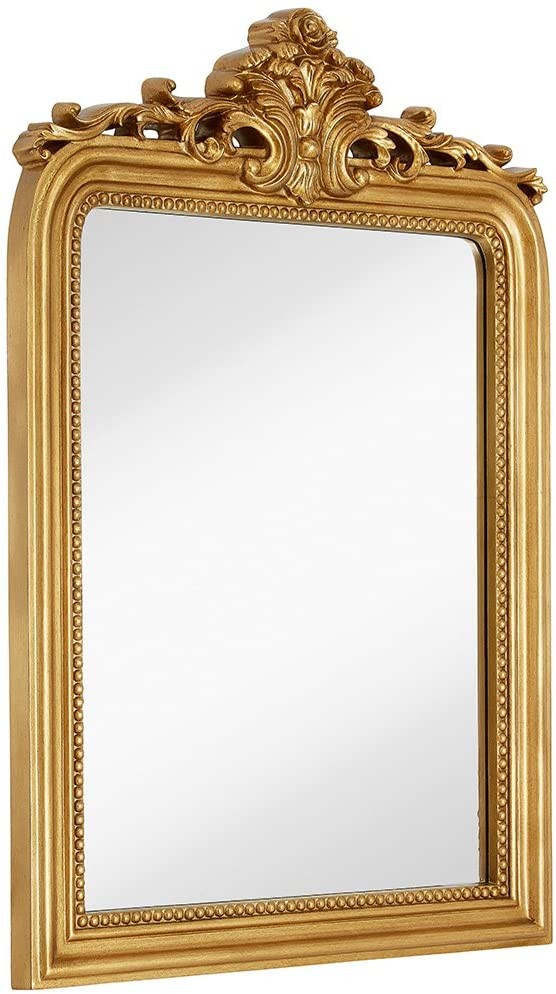 Hamilton Hills Top Gold Baroque Wall Mirror | Rich Old World Feel Framed Beveled Elegant Glass Mi... | Amazon (US)