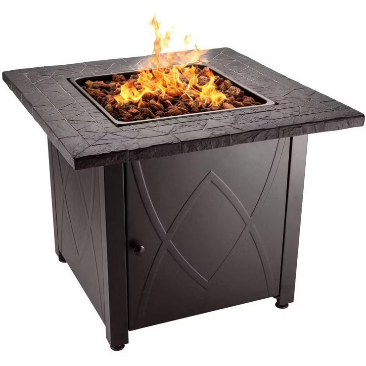 Endless Summer 30 Inch Square 30,000 BTU LP Gas Outdoor Fire Pit Table with Handcrafted Mantel, F... | Target