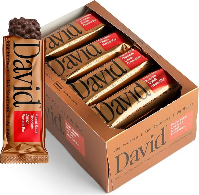 David Bronze High Protein Bars - Peanut Butter Chocolate Crunch Flavor - 0g of Sugar, Low Carb, G... | Amazon (US)