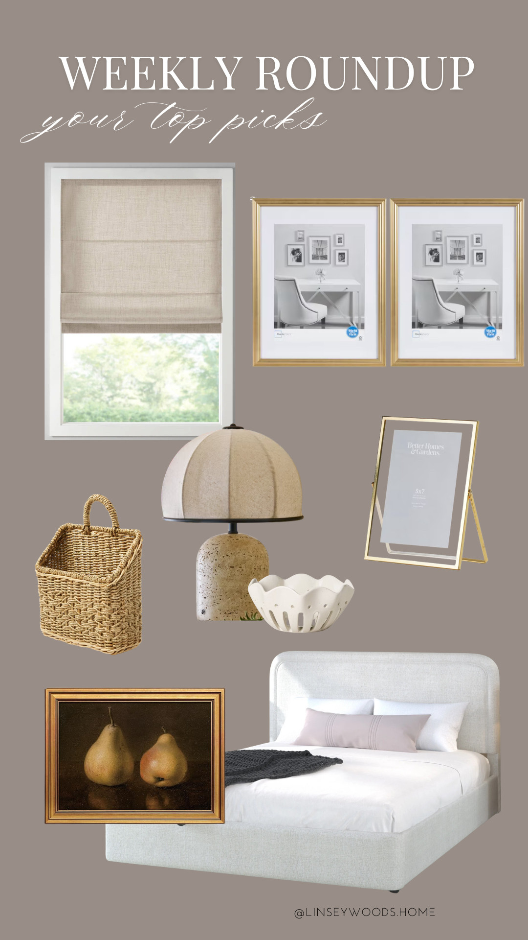 Follower favorites from last week! My front door roman shade, Walmart favorites - bed and frames, the Target basket I use on my front door, plus my new favorite amazon kitchen art! 

 #LTKHome