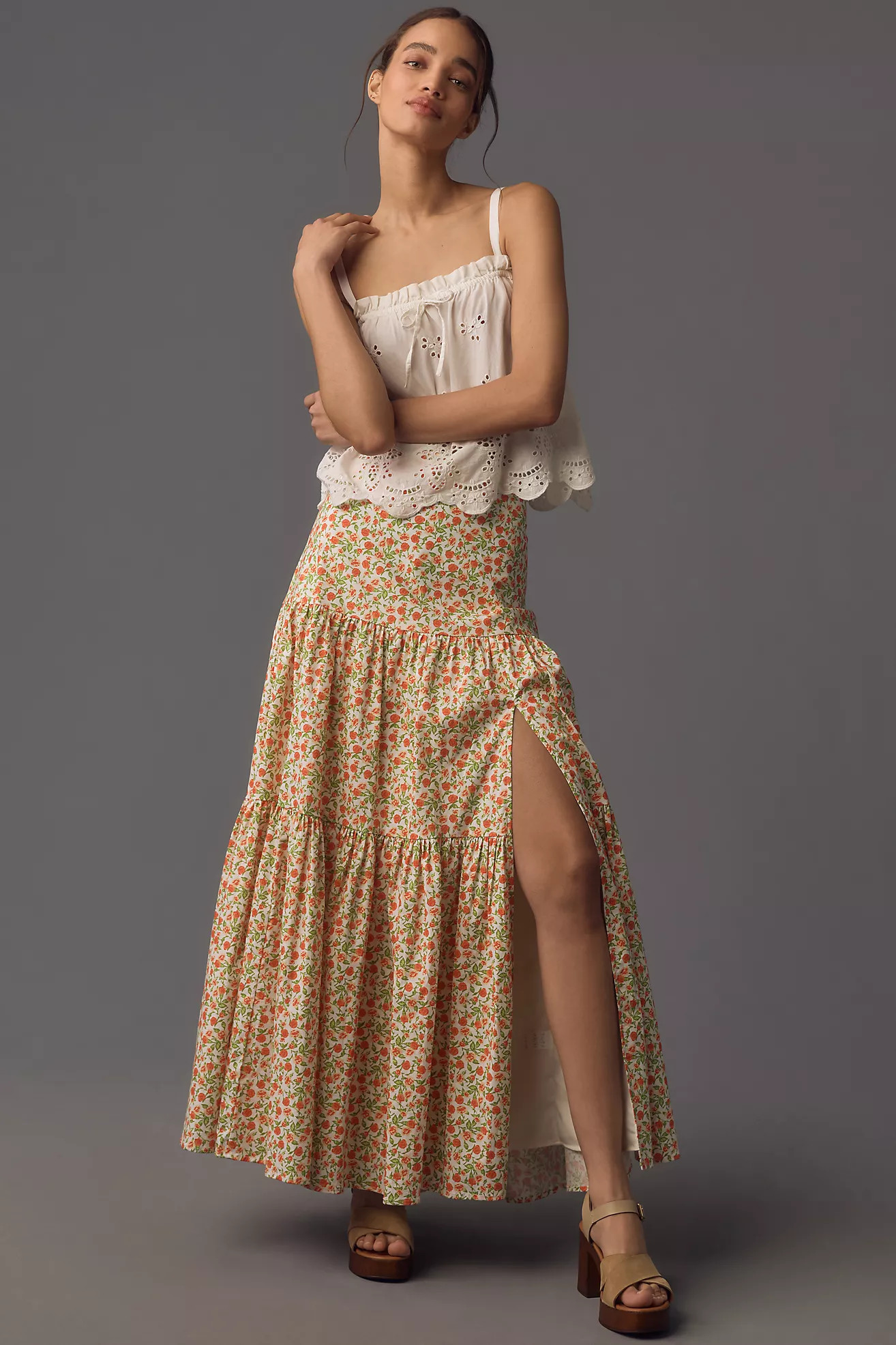 WAYF Tiered Maxi Skirt | Anthropologie (US)