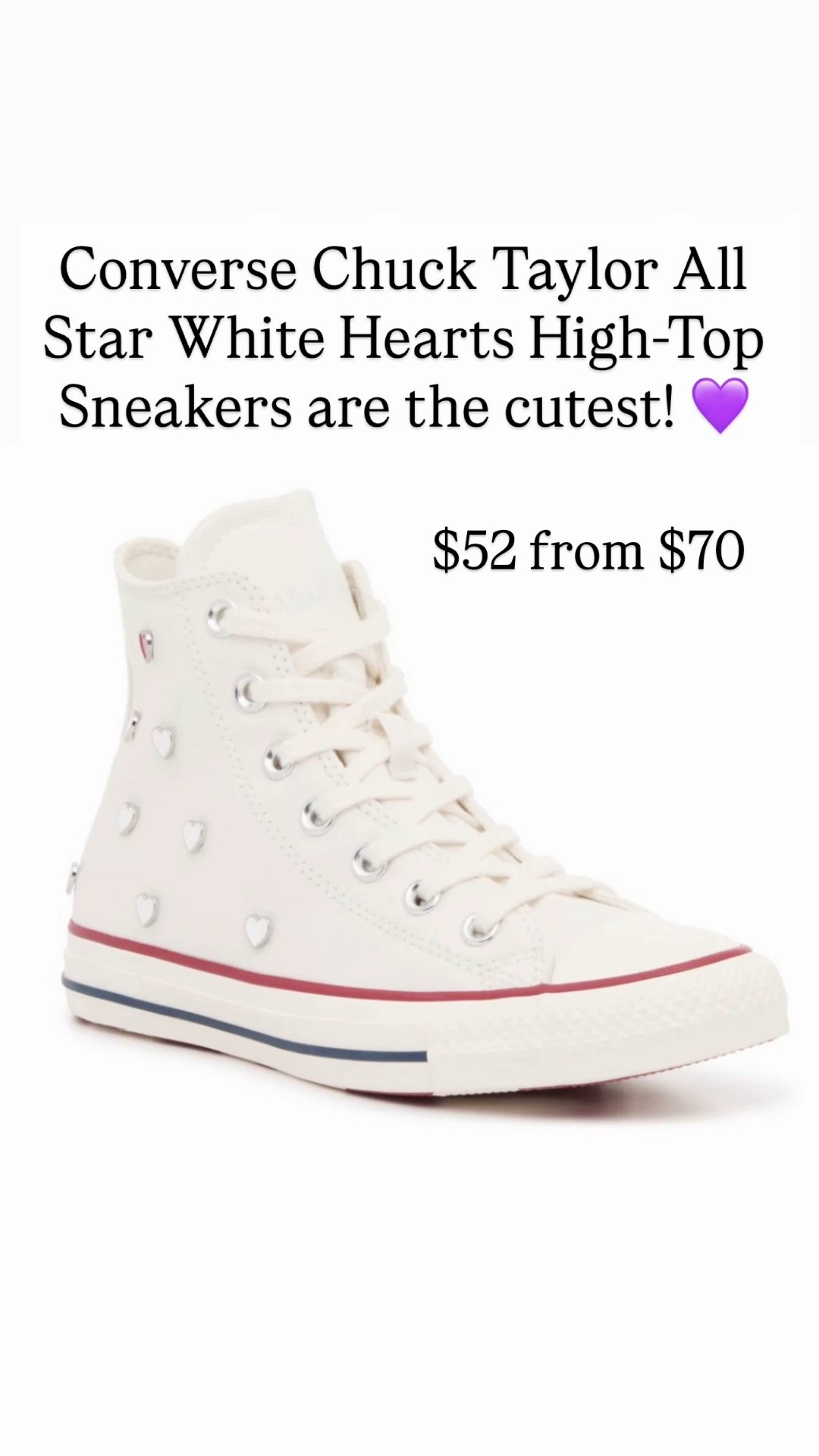 Converse Chuck Taylor All Star White Hearts High-Top Sneakers

#LTKSaleAlert