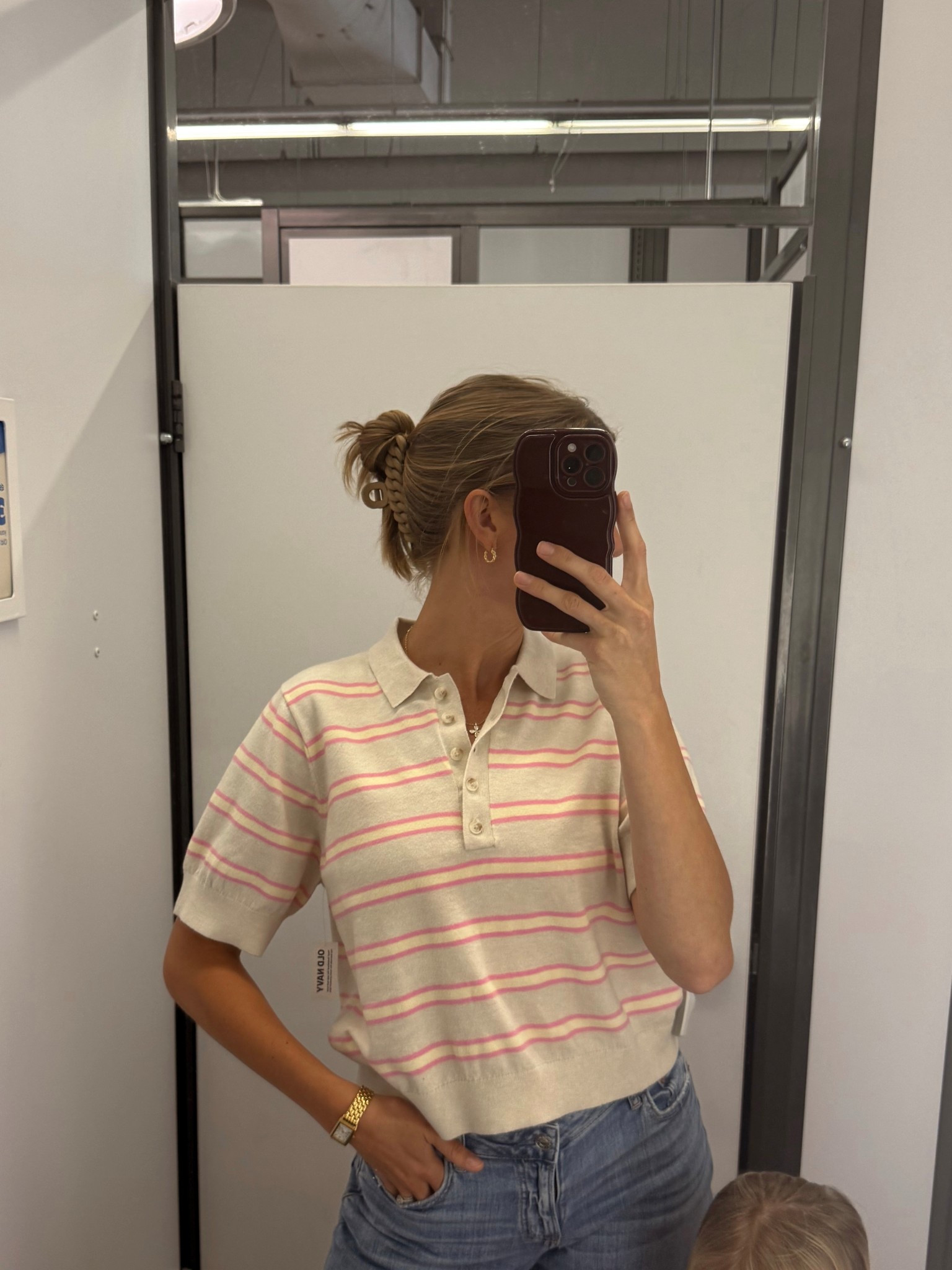 How cute is this cropped polo! Had to grab! Sized up a couple sizes 🙂 usually a size M got an XL! 