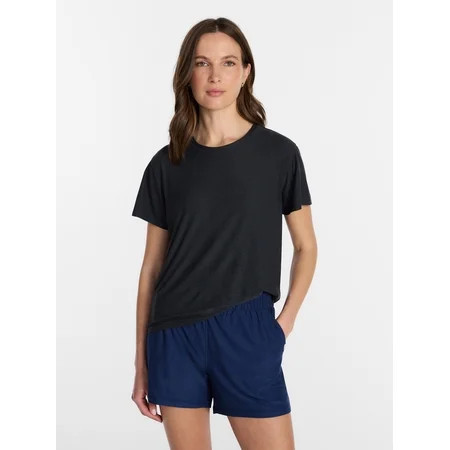 Athletic Works Women s Relaxed ButterCore Tee with Short Sleeves  Sizes XS-4X | Walmart (US)