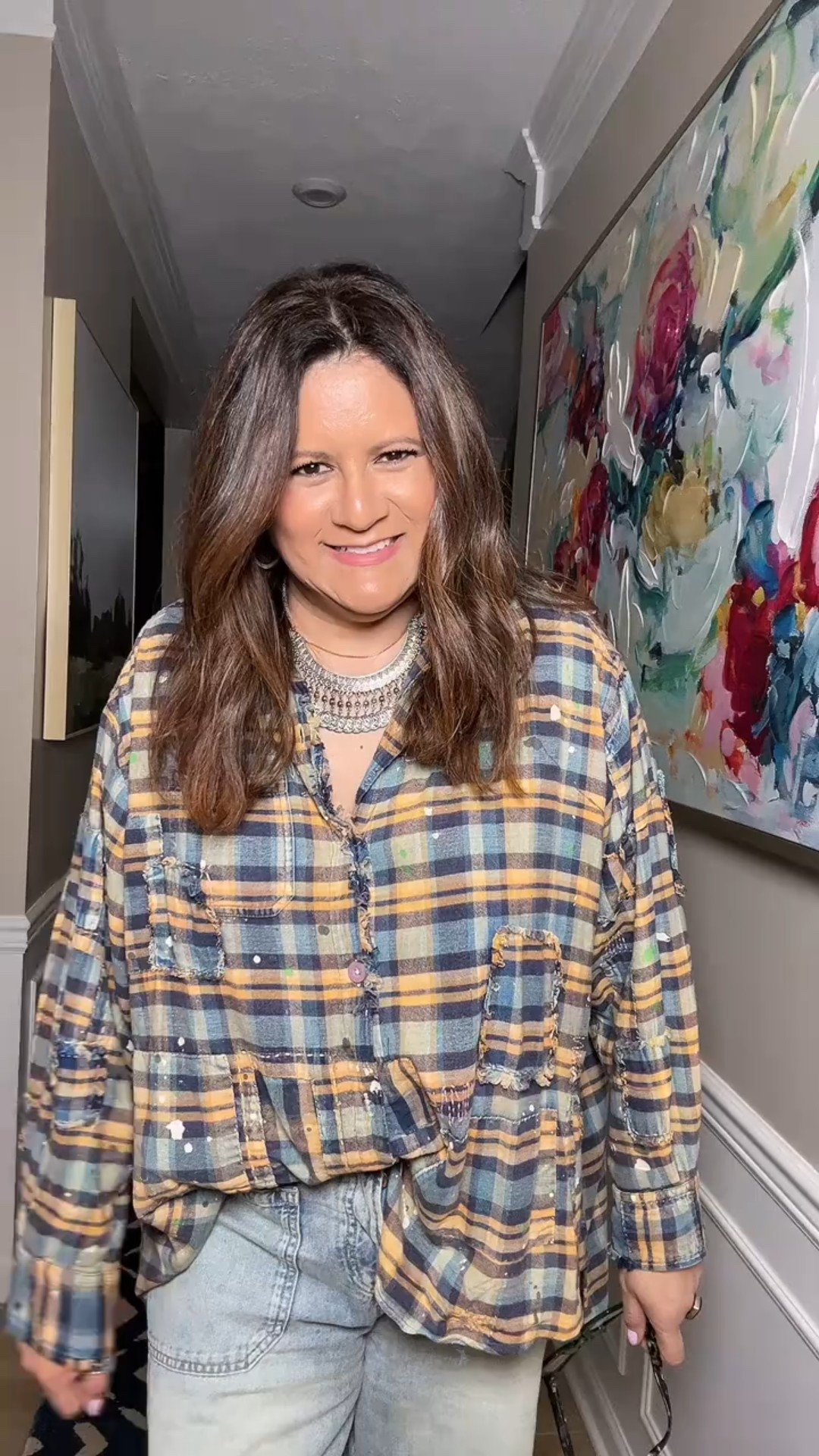 A fun necklace glams up an outfit. This is a big coin necklace found on Etsy. 

#LTKOver40 #LTKMidsize #LTKootd