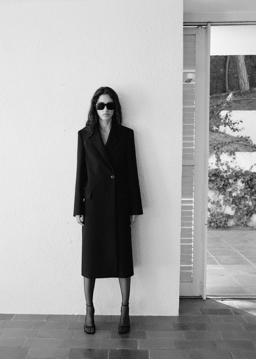 Long structured wool coat black - Women - L - MANGO | Mango (US/MX/AU)
