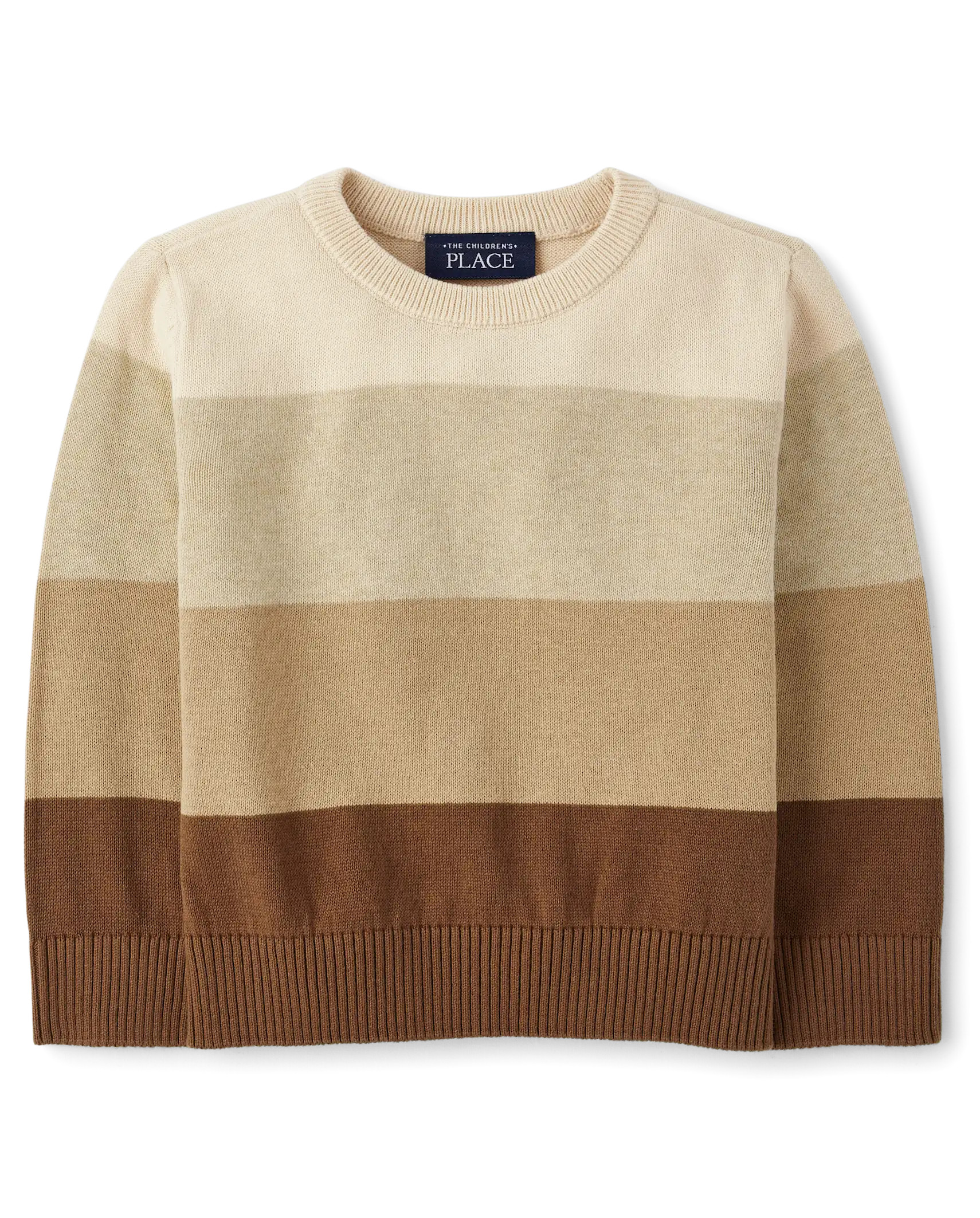 Baby And Toddler Boys Long Sleeve Striped Sweater - ICED COFFEE | The Children's Place | The Children's Place