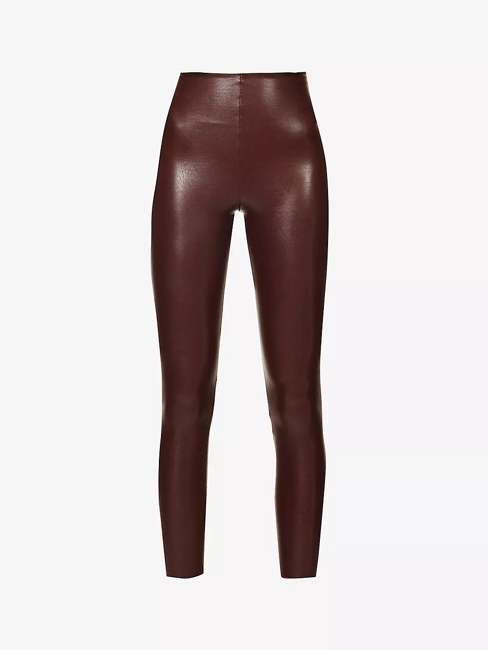 Slim-fit high-rise faux-leather leggings | Selfridges