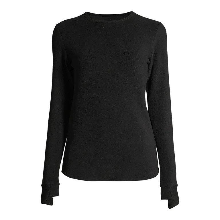 ClimateRight by Cuddl Duds Stretch Fleece Women's Long Sleeve Crew Neck Base Layer Top, Sizes XS ... | Walmart (US)