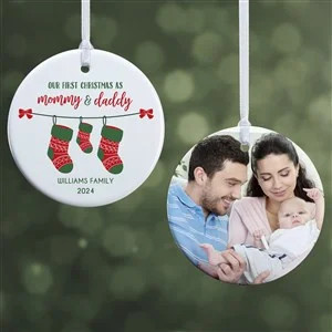 First Christmas as Parents Photo Ornament - Glossy | Personalization Mall