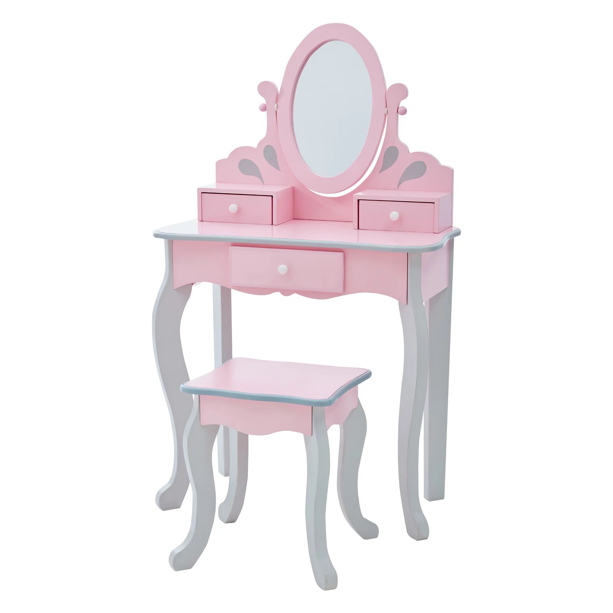 Teamson Kids - Little Princess Rapunzel Play Vanity Set - Pink / Grey | Walmart (US)