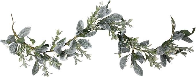 5' Iced Leaves and Winter Berries Artificial Christmas Garland - Unlit | Amazon (US)