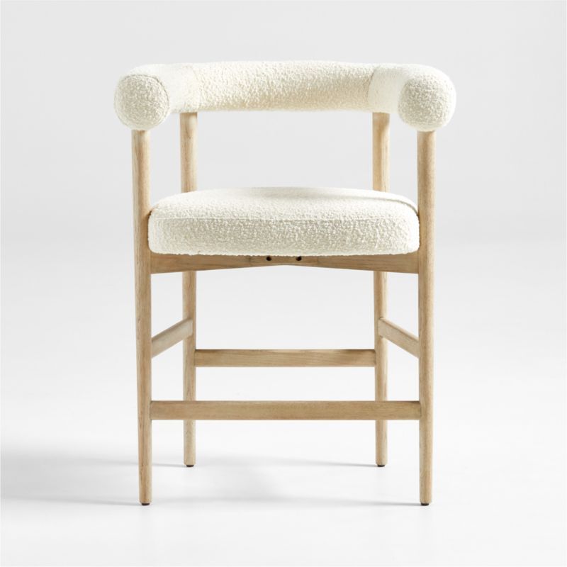 Mazz Bouclé Counter Stool by Leanne Ford + Reviews | Crate & Barrel | Crate & Barrel