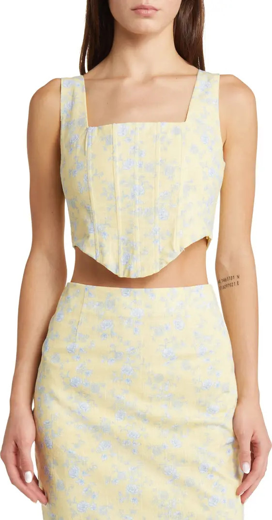Andie Linen Crop Corset Top | Nordstrom