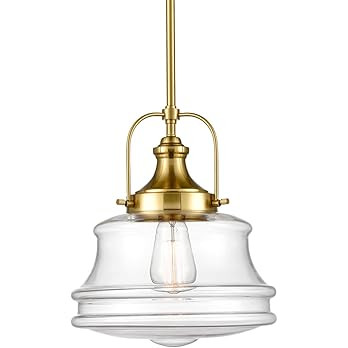 DEYNITE Modern Schoolhouse Pendant Light Fixtures Brass Hanging Light for Kitchen Island | Amazon (US)
