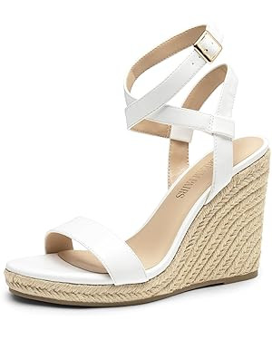 DREAM PAIRS Womens Open Toe Espadrilles Dressy Platform Sandals Buckle Ankle Strap Stylish Wedges... | Amazon (US)