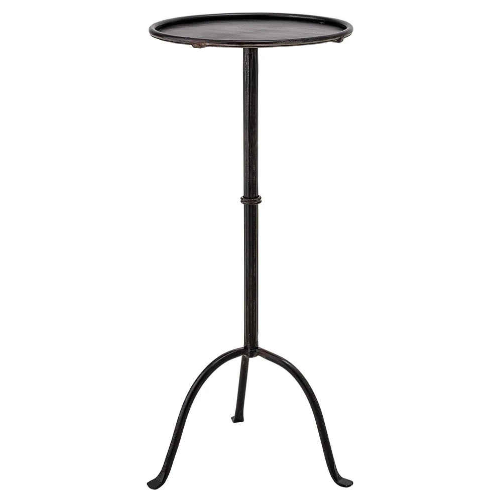 Felix French Country Black Iron Round Drink Table | Kathy Kuo Home