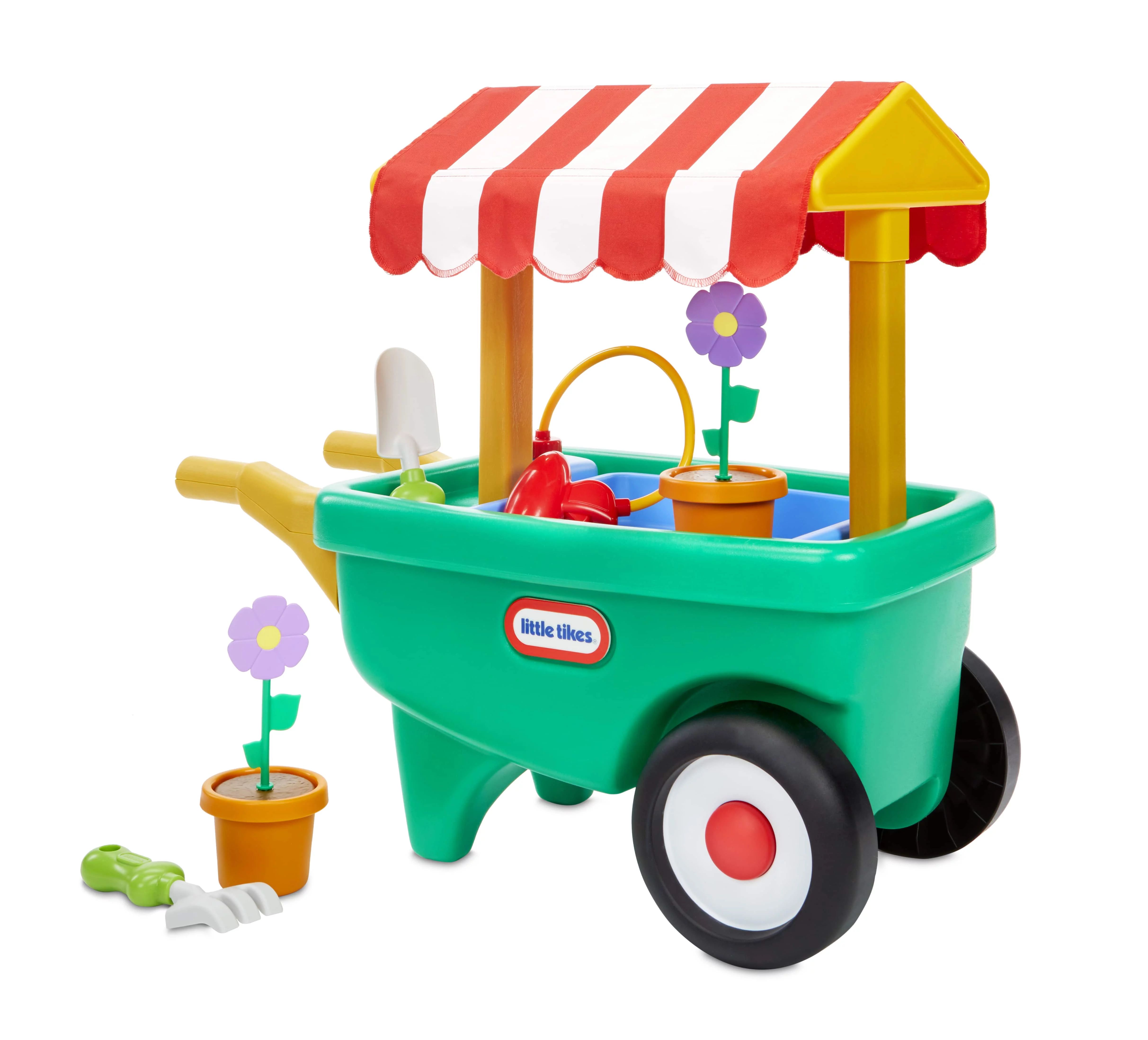 Little Tikes 2-in-1 Garden Cart & Wheelbarrow Play Gardening Toy with 10 Pieces and Sprinkler for... | Walmart (US)