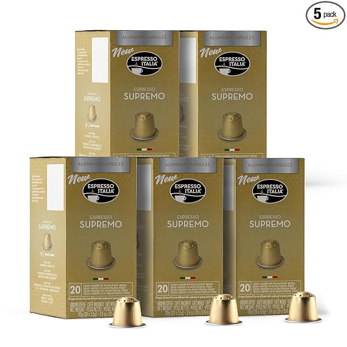 ESPRESSO ITALIA 100 Aluminum Capsules Compatible with Nespresso Original Lines Machines - SUPREMO... | Amazon (US)
