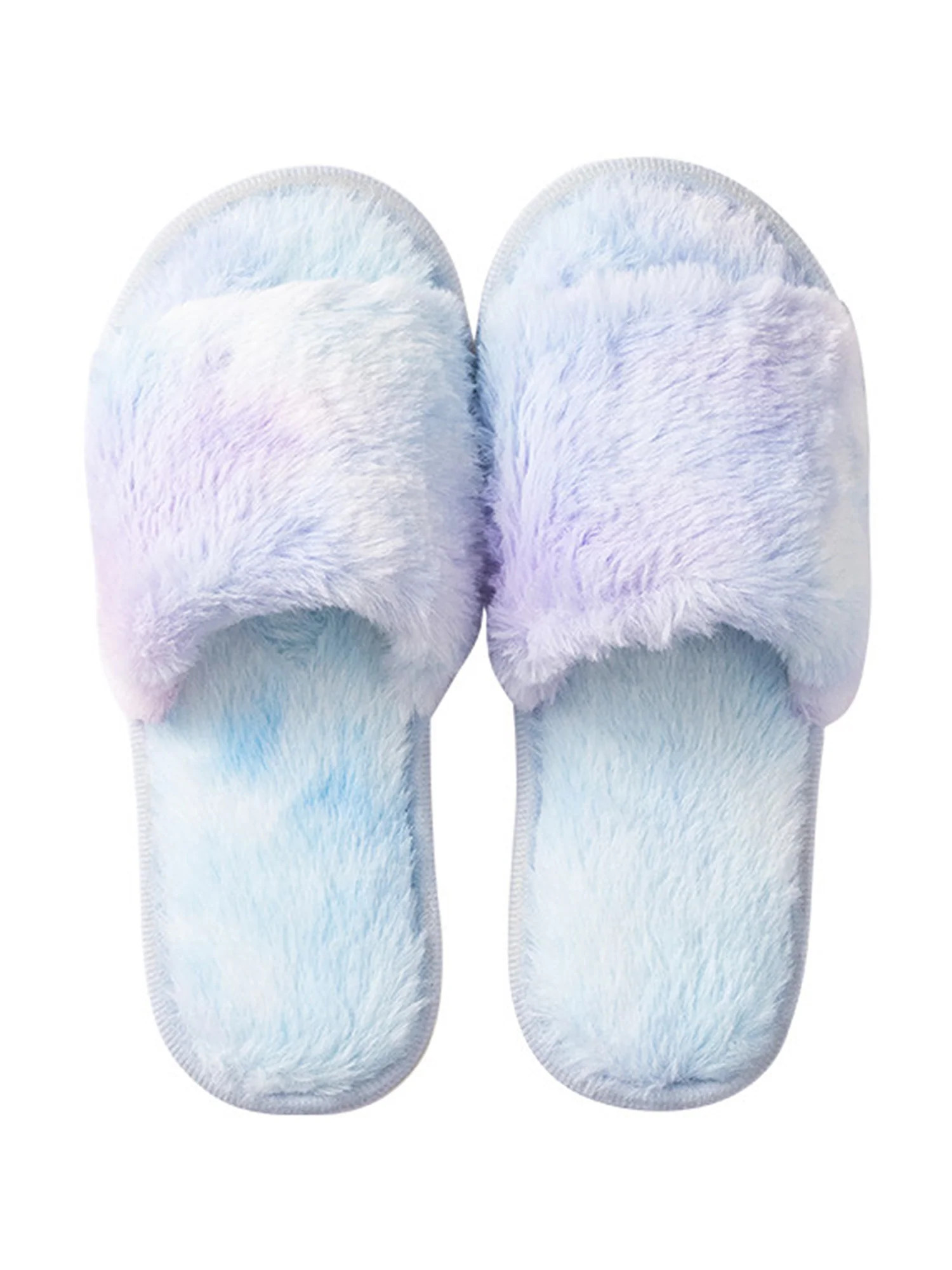 'Chelsey' Tie Dye Faux Fur Slippers (2 Colors) | Goodnight Macaroon