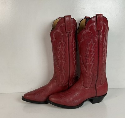 Vintage Panhandle Slim Red Cowgirl Boots 6.5 B Hand Crafted | eBay US