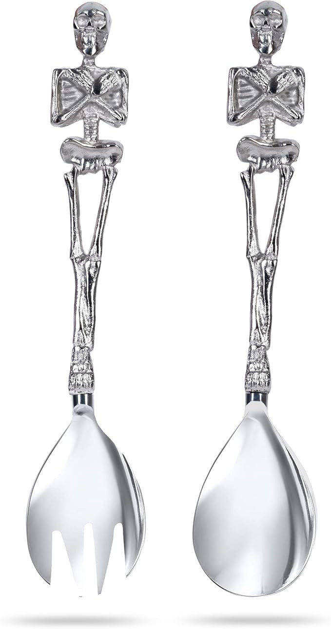 Skeleton Hands Salad Server Tongs, Fork & Spoon Set by Gute - Skull Gothic Flatware, Goth Gifts, ... | Amazon (US)