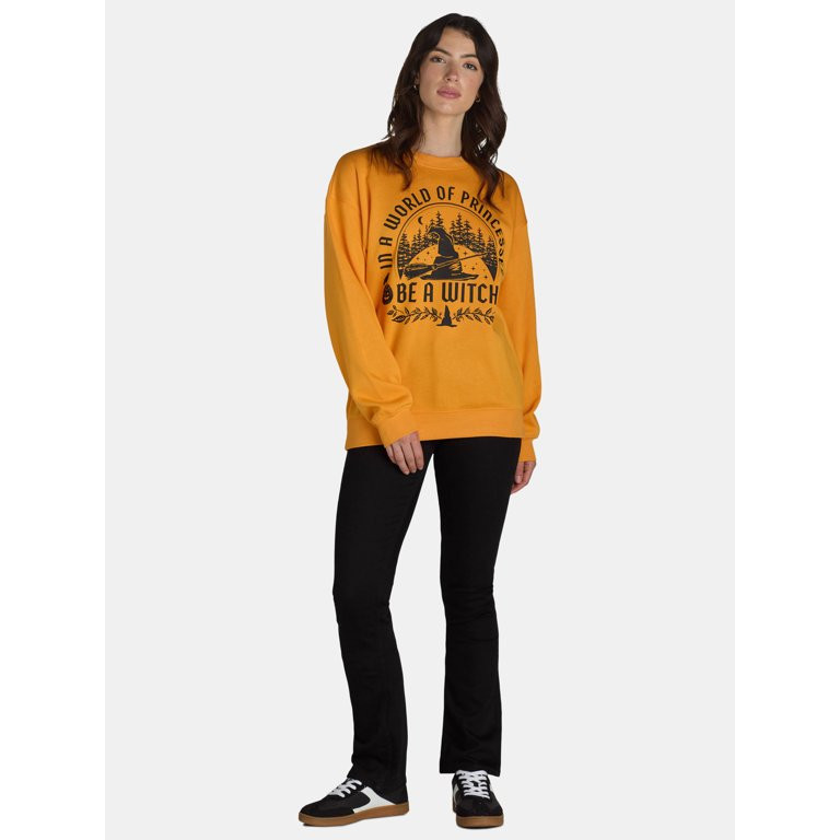 Halloween Women’s Be a Witch Graphic Sweatshirt, Sizes XXS-XXL | Walmart (US)