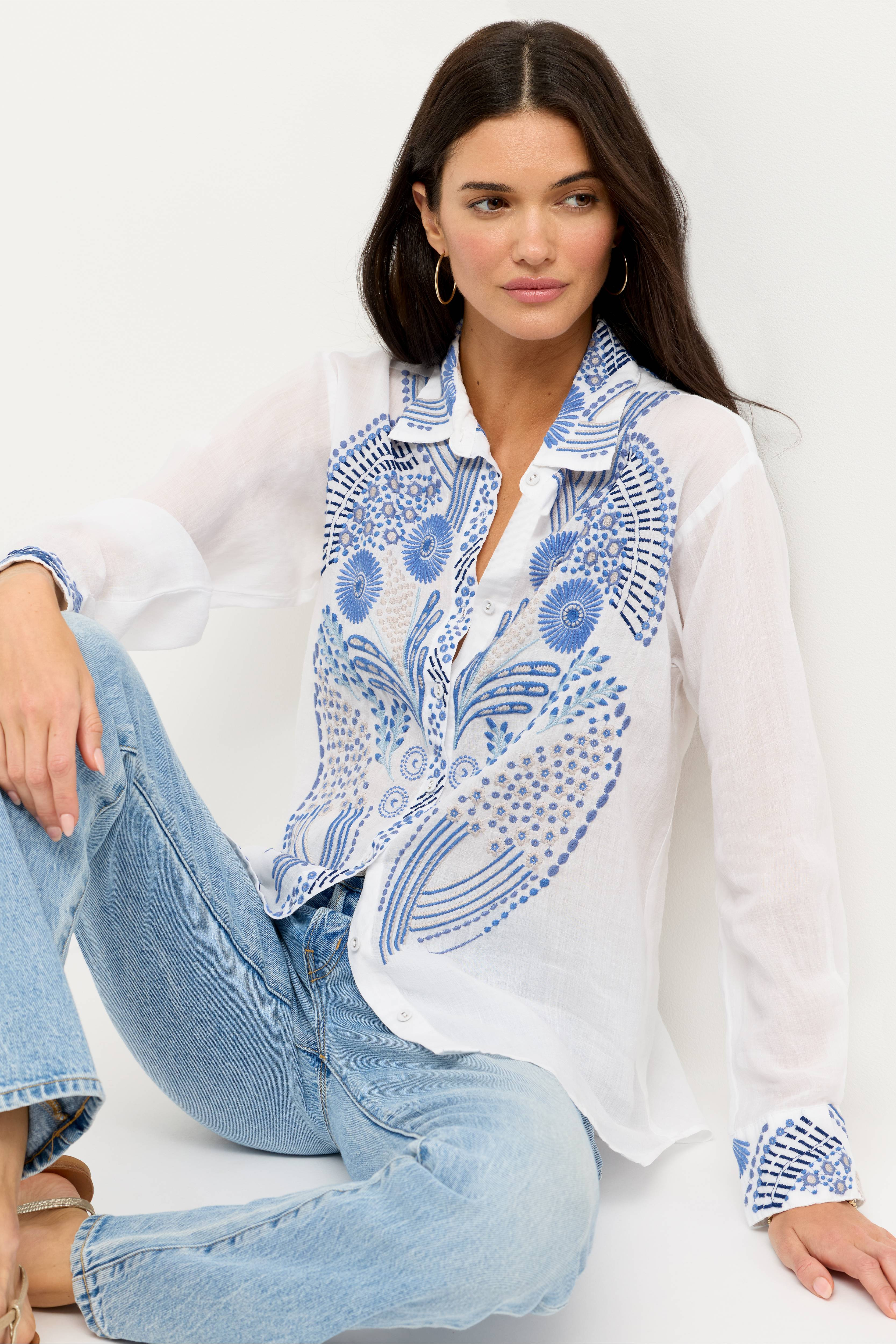 RELAXED BUTTON DOWN SHIRT | Johnny Was
