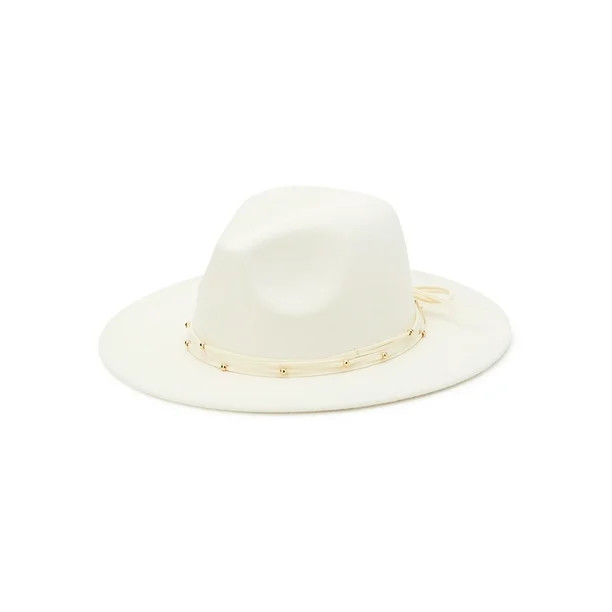 Time and Tru Women’s Felt Fedora with Beaded Trim | Walmart (US)