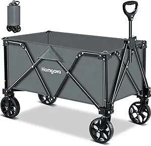 190L Collapsible Folding Wagon Cart, 345LBS Large Capacity Camping Wagon, All Terrain Foldable Wa... | Amazon (US)