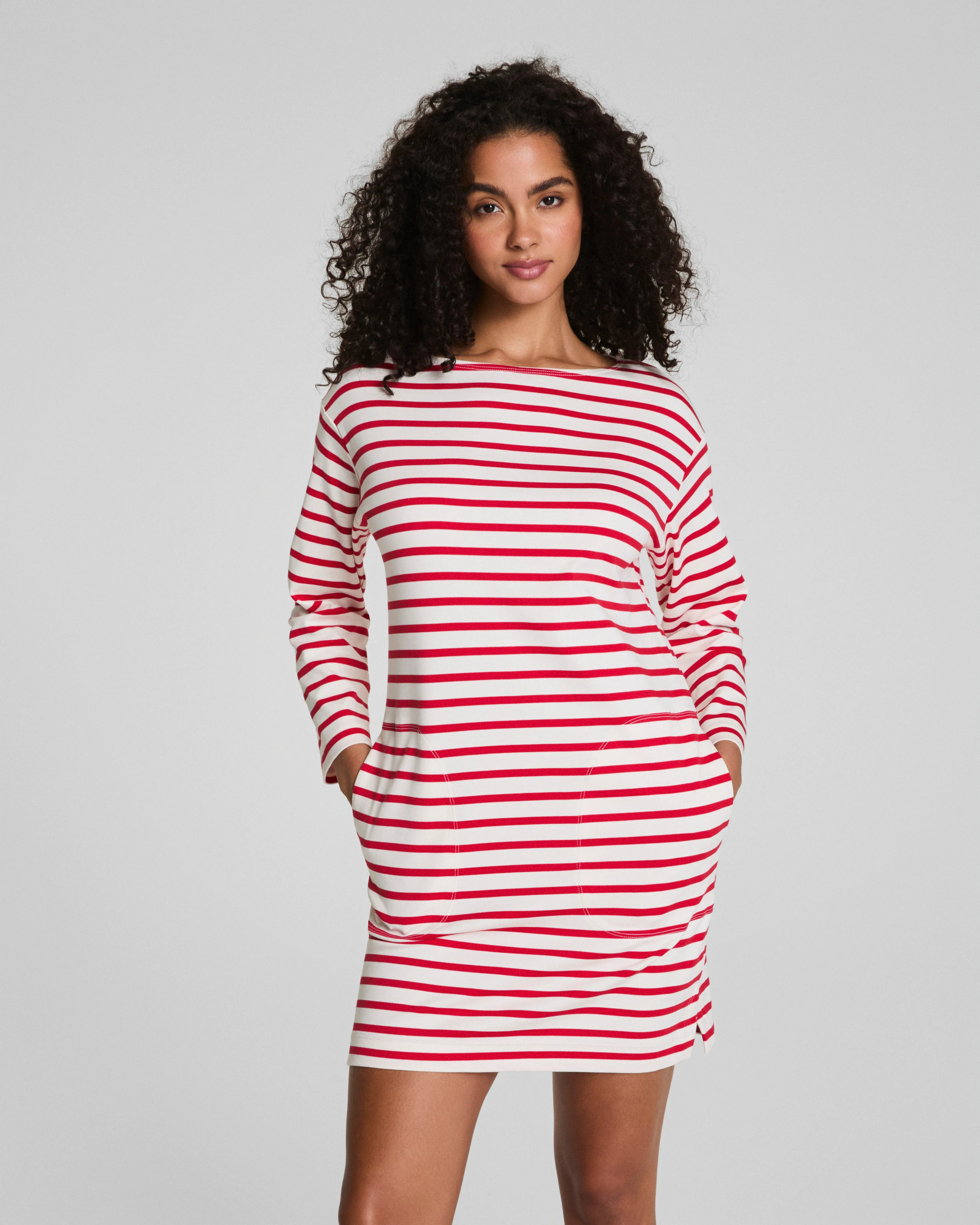 Cotton Boatneck Mini Dress | SPANX | Spanx