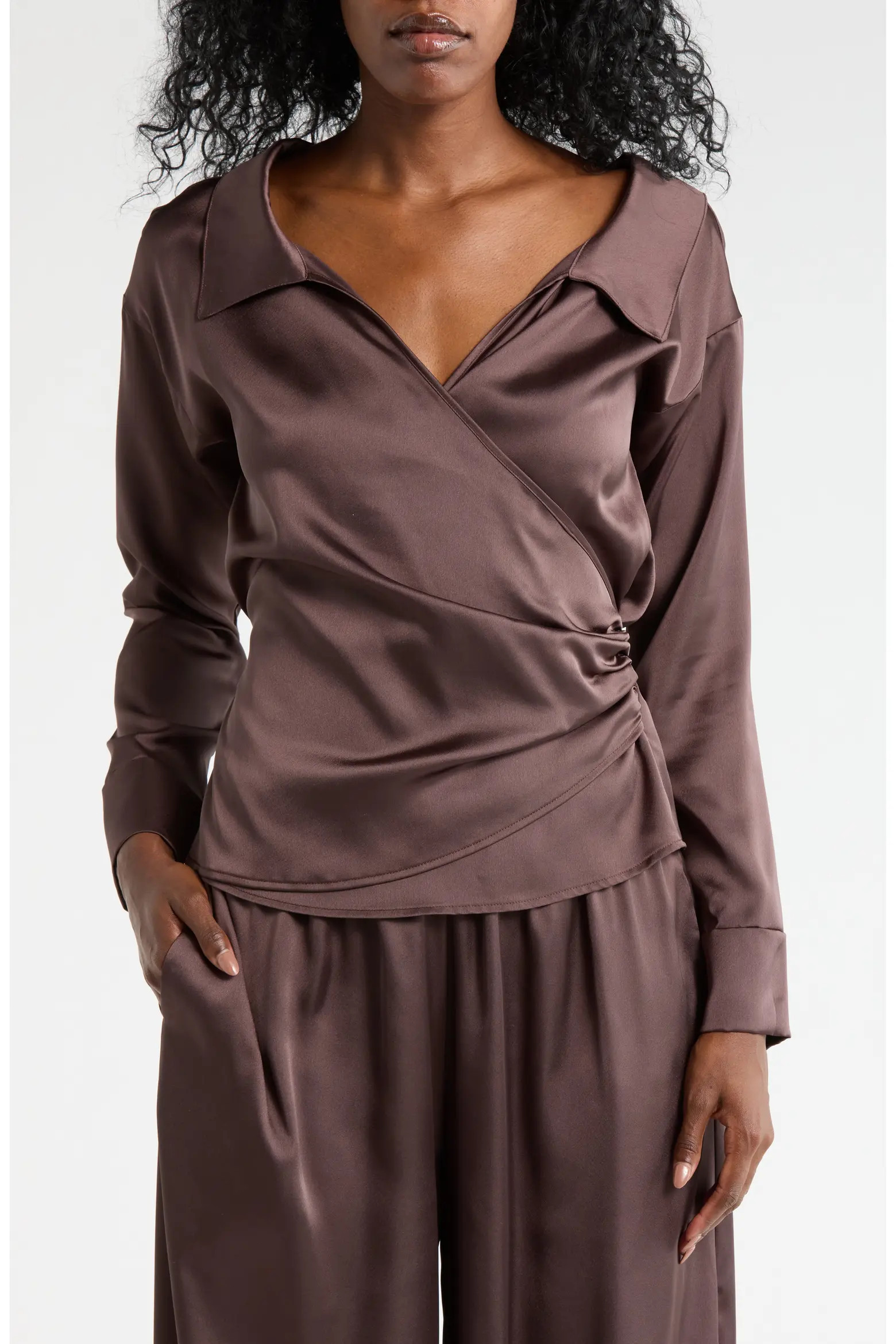 Renee C Faux Wrap Satin Top (Women) | Nordstromrack | Nordstrom Rack