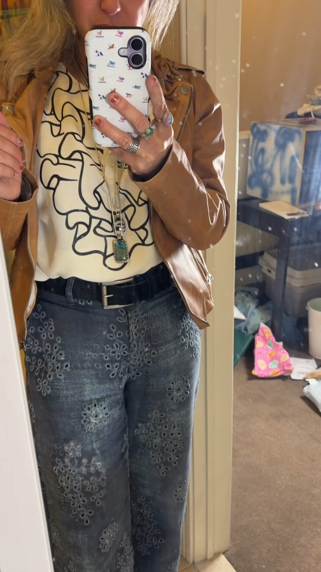 If you are looking for unique or show stopping jeans that will get you compliments everytime you wear them you have come to the right place. These have this beautiful eyelet embroidery and I get dozens of compliments everytime I wear them. They are made by a company called shaft out of Italy. This exact pair is no longer available so I’ve made some suggestions with similar vibes.

#LTKootd #LTKdayinmylife #LTKOver40