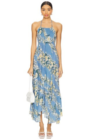 Free People Heat Wave Printed Maxi Dress in Allure Blue Combo from Revolve.com | Revolve Clothing (Global)