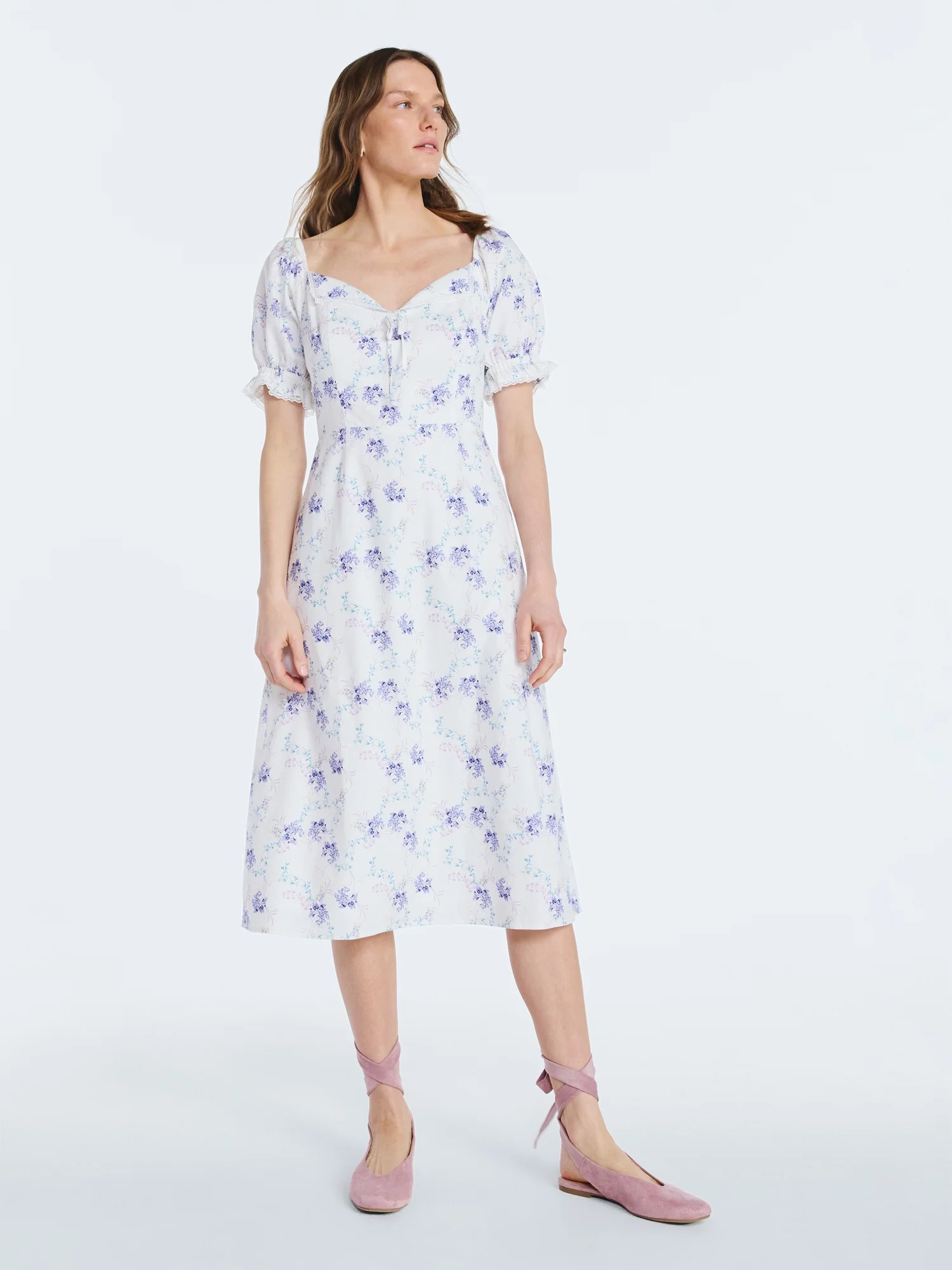 Scoop Women's and Women's Plus Lace Collar Dress, Sizes XS-4X | Walmart (US)